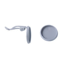 10 WHITE Plated Clip-On Earring Blanks, bezel tray fits 12mm round cabochons, fin0708