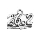 26.2 mile running marathon charms silver
