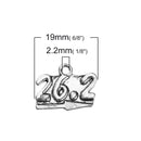 10 Marathon Charms, Silver Running Charms, 26.2 miles 18x15mm, chs3456