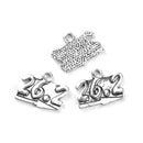 10 Marathon Charms, Silver Running Charms, 26.2 miles 18x15mm, chs3456