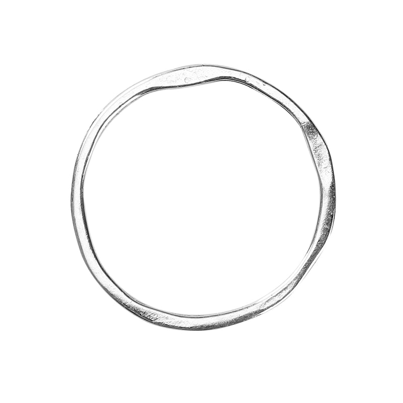 10 CIRCLE RING Silver Plated Metal Charm Connectors 32mm chs3385