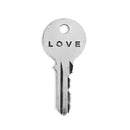 5 Silver LOVE KEY Charms, Antiqued Silver Metal with LOVE stamped on one side, 42x19mm, chs3437