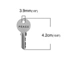 5 Silver PEACE KEY Charms, Antiqued Silver Metal with PEACE stamped on one side, 42x19mm, chs3432