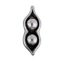 5 PEA POD Charms, Silver Charms with 2 Peas in a Pod, 45x14mm, chs3434