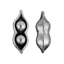 5 PEA POD Charms, Silver Charms with 2 Peas in a Pod, 45x14mm, chs3434