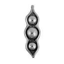 3 PEA POD Charms, Silver Charms with 3 Peas in a Pod, 45x14mm, chs3433