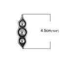 3 PEA POD Charms, Silver Charms with 3 Peas in a Pod, 45x14mm, chs3433