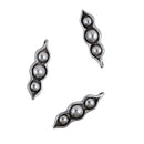 3 PEA POD Charms, Silver Charms with 3 Peas in a Pod, 45x14mm, chs3433
