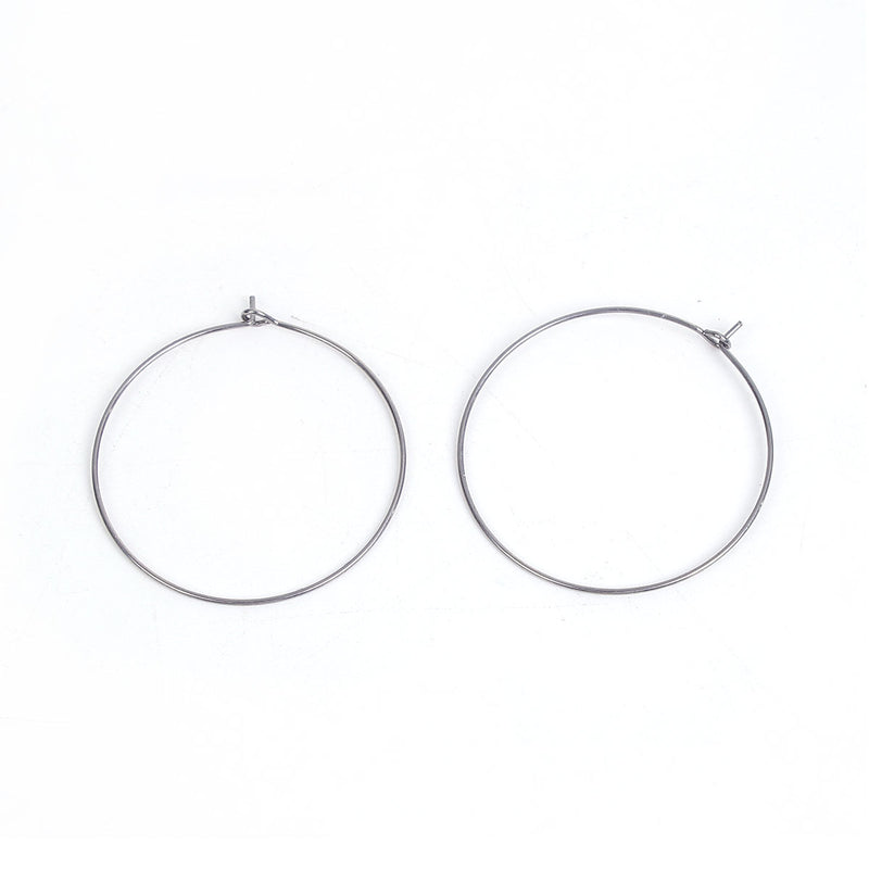 50 Small Stainless Steel Wine Glass Charm Rings or Earring Hoops 20mm, fin0712