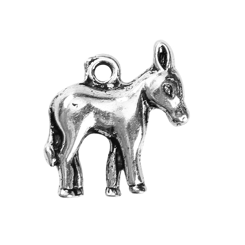 silver donkey charms