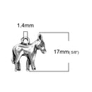 10 DONKEY Charms, silver donkey charms, 17mm, chs3455