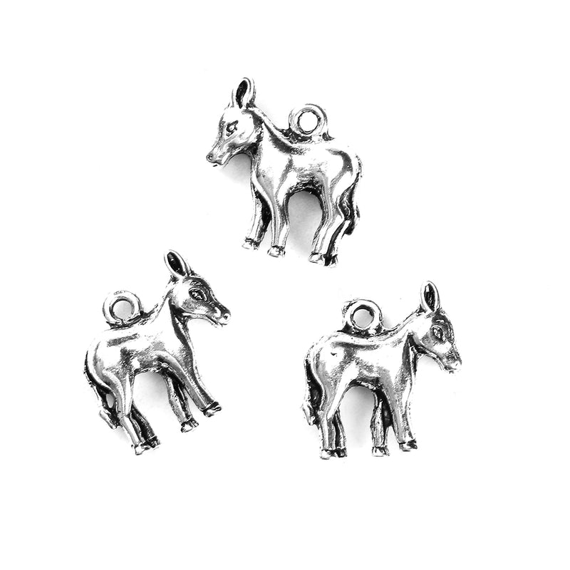 10 DONKEY Charms, silver donkey charms, 17mm, chs3455