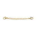 10 Necklace Extension Chains, about 3" long . gold tone metal, curb link extender chain, lobster clasps on each end, fcl0256