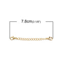 10 Necklace Extension Chains, about 3" long . gold tone metal, curb link extender chain, lobster clasps on each end, fcl0256