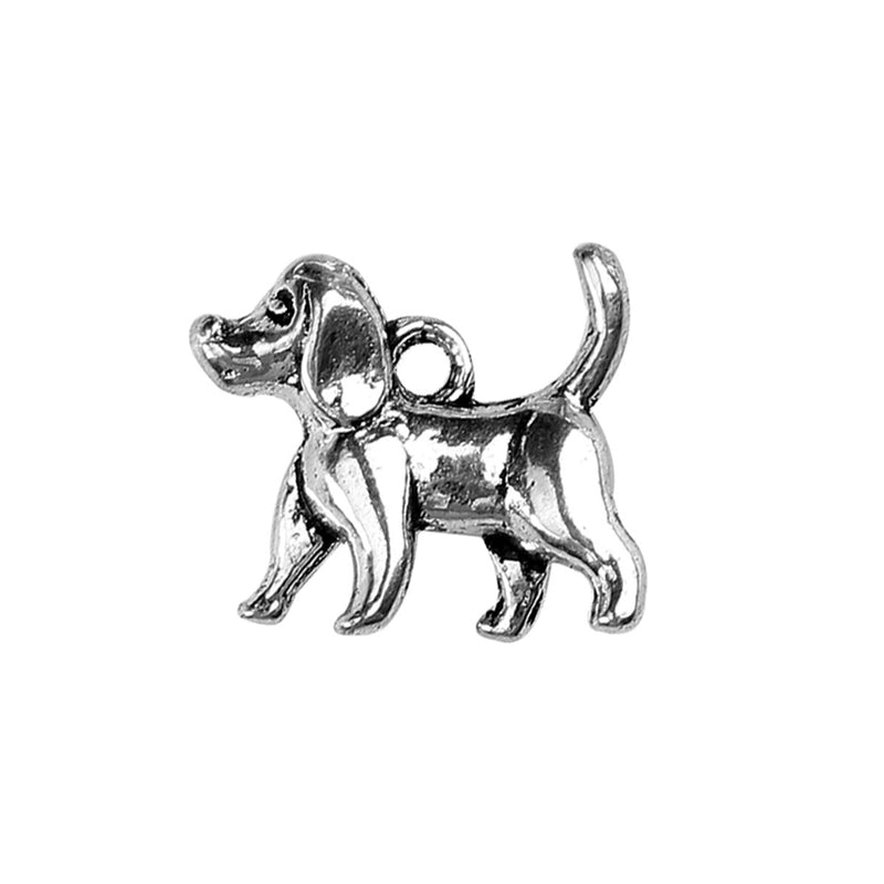 10 Silver DOG Charms, Beagle Charms, 15x14mm, chs3466a