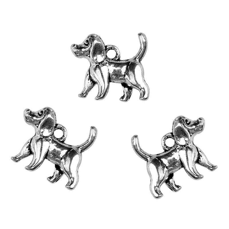 10 Silver DOG Charms, Beagle Charms, 15x14mm, chs3466a