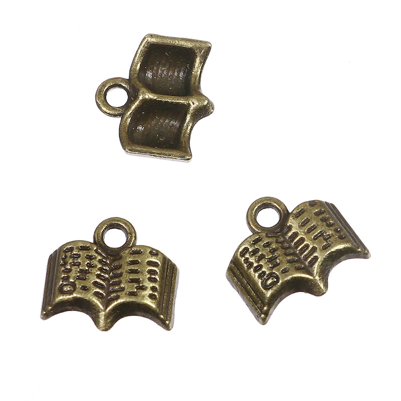 10 Bronze Story Book Charms, Bible Charms, Literature Charms, 12mm, chs3376