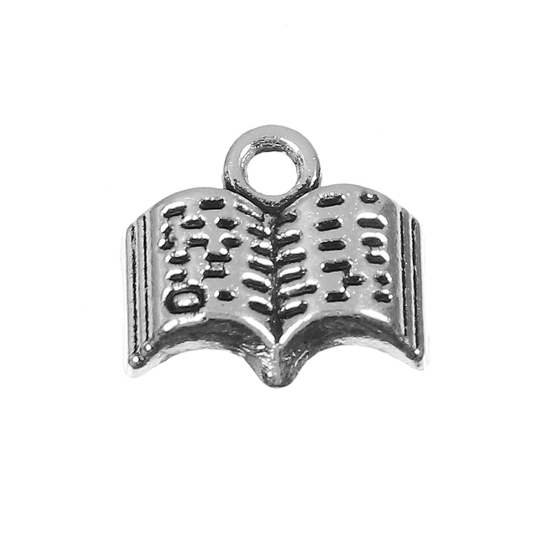 10 Silver Story Book Charms, Bible Charms, Literature Charms, 12mm, chs3377