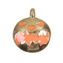 10 JACK O LANTERN Charms, Gold Pumpkin Charms, Halloween Charms, Petite Enamel Halloween Pumpkin Charms, 13x11mm, chs3411