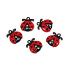 10 LADYBUG Charms, Red and Black Lady Bug Charms or Pendants, enamel, 18mm, chs3424