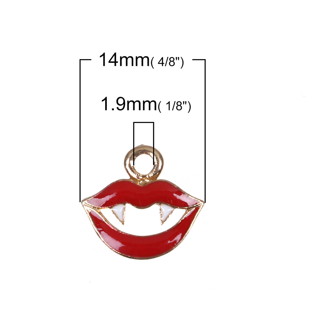NUOBESTY 12pcs Vampire Teeth Charms - Resin Fangs For DIY Necklace & Jewelry Making