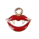 10 VAMPIRE TEETH Charms, Gold Vampire Charms, Petite Enamel Halloween Charms, 13x12mm, chs3410
