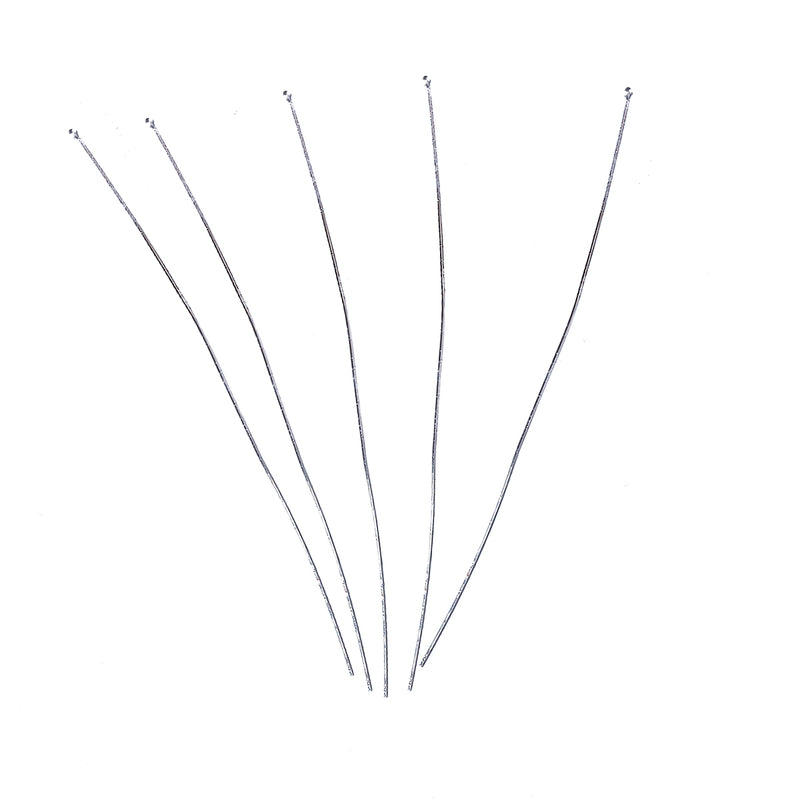 100 Silver Plated Ball Head Pins, 2-3/4" long (70mm)  21ga  21 gauge. pin0122