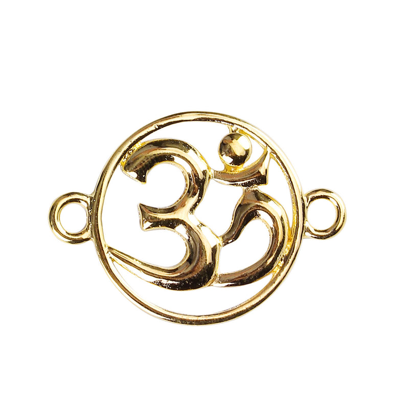 10 OM Charms, Gold OM Connector Links, Bracelet Connector, 30x22mm, chs3459