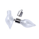 3 sets Glass Globe Charms, teardrop glass vial with silver topper, 37mm, chs3949