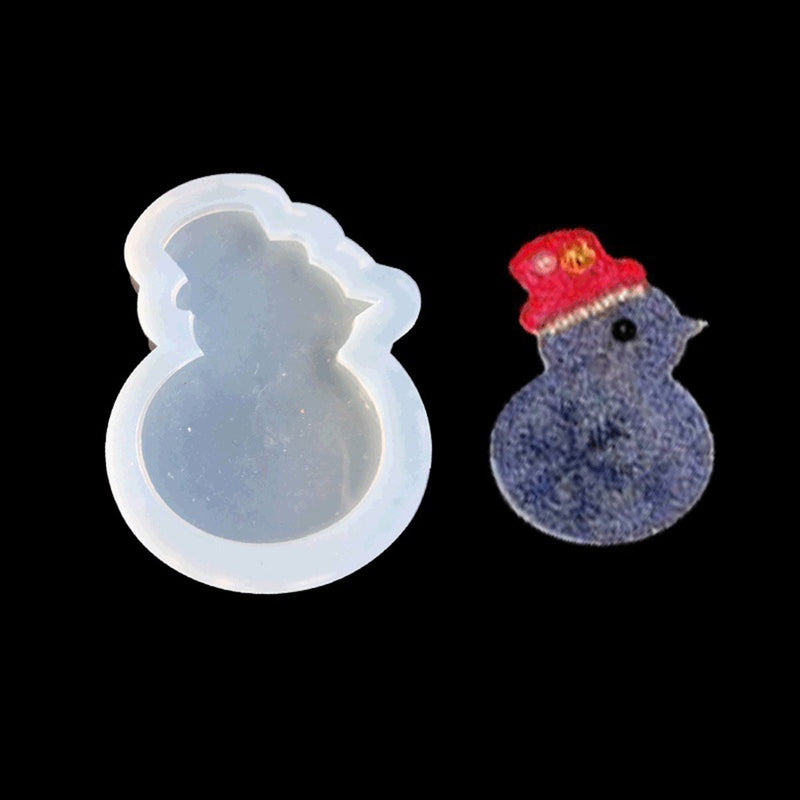 2 SNOWMAN Resin Molds, Silicone Mold to make shape 1-7/8" long, cabochons, reusable, tol0879