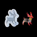 2 CHRISTMAS REINDEER Resin Molds, Deer Silicone Mold to make shape 1-7/8" long, cabochons, reusable, tol0875