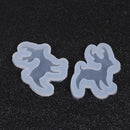 2 CHRISTMAS REINDEER Resin Molds, Deer Silicone Mold to make shape 1-7/8" long, cabochons, reusable, tol0875