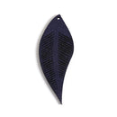 20 Faux Leather Feather Charms, Navy Blue, 1-3/4" long, chs3490