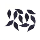 20 Faux Leather Feather Charms, Navy Blue, 1-3/4" long, chs3490