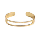 1 Gold Plated Cuff Bangle Bracelet Blank for seed beads, adjustable, fin0731