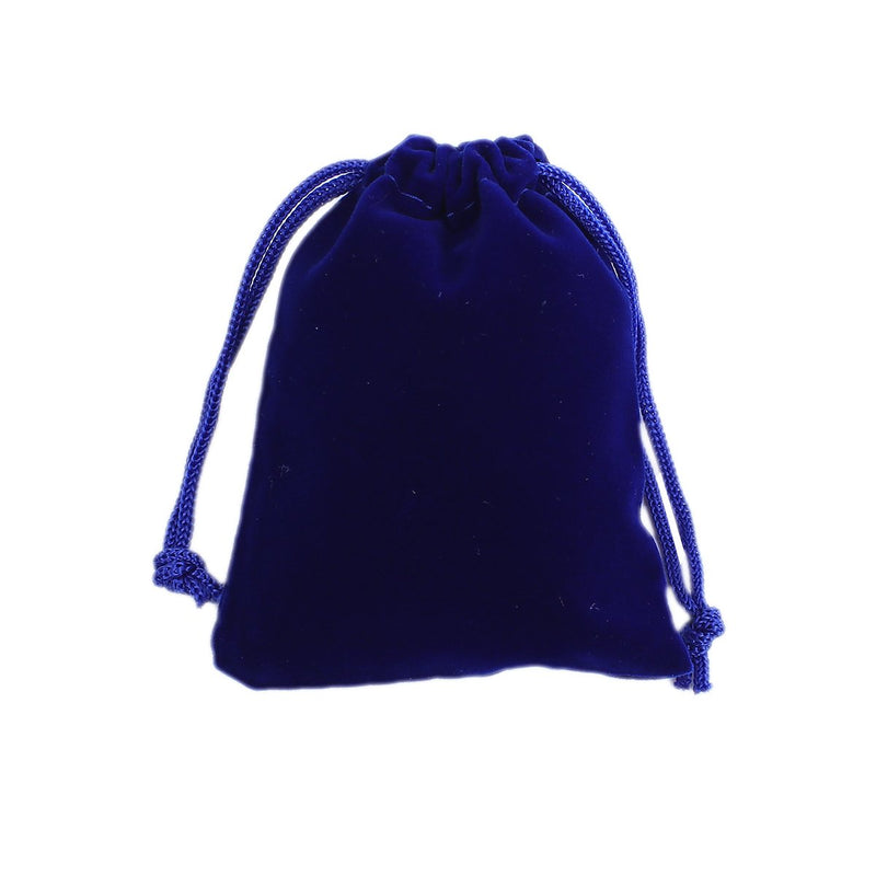 10 Velvet Gift Bags, ROYAL BLUE, drawstring, usable space 7x2cm, 2-7/8" x 2",  bag0095