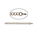 50 Necklace Extension Chains, about 3 1/8" long, bronze metal, curb link extender chain, fch0839