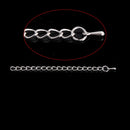 50 Necklace Extension Chains, about 3 1/8" long, silver tone metal, curb link extender chain, fch0842