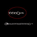 10 Necklace Bracelet Extension Chains, about 3" long, silver tone metal, curb link extender chain with finial and clasp, fch0843