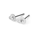 50 Stainless Steel Post Earring Blanks with Loop, silver metal, fits 6mm, fin0745