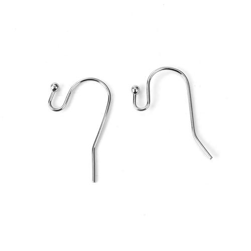 500 Stainless Steel Earring Hooks, French Hook Ear Wires, Fish Hooks, Dark Silver, fin1019b