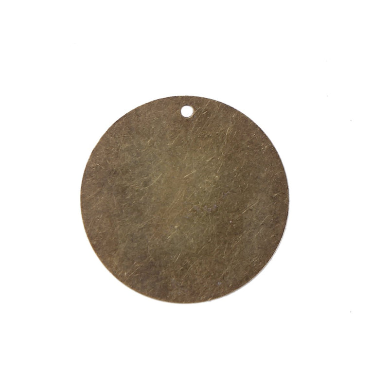 20 Distressed Bronze Stamping Blanks, Charms, LARGE CIRCLE DISC shape 1 3/8" diameter, 30 gauge msb0459