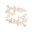 5 OXYTOCIN Molecule Charms, Rose Gold Copper, Science Charms, chs8059