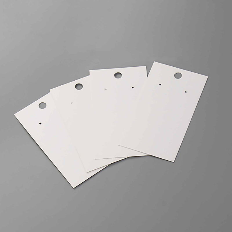 100 White Earring Display Cards, 3.5" x 2", bag0099
