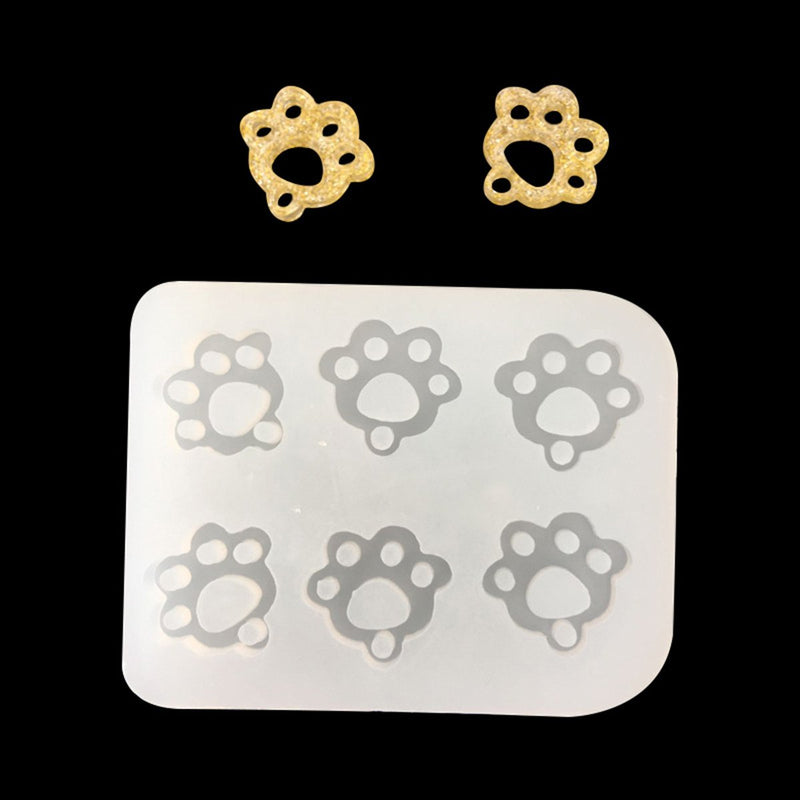 PAW PRINT Resin Mold, Silicone Mold to make charms 1/2" long, cabochons, reusable, tol0915