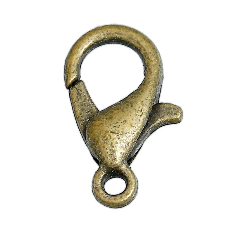 20 pcs Antiqued Bronze Lobster Clasps 12mm x 6mm  fcl0028a