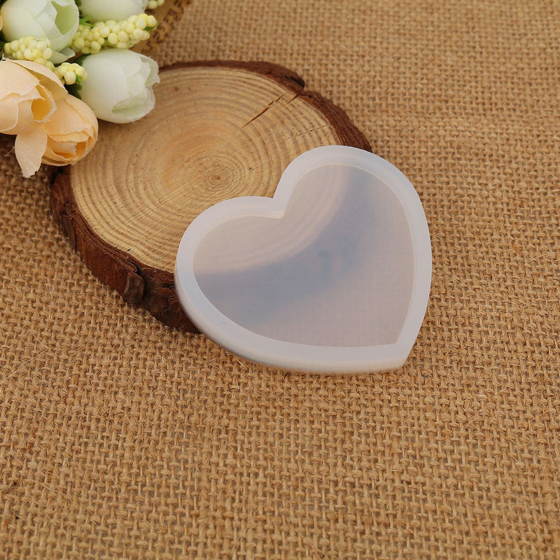 RESIN HEART Molds, Silicone Mold,epoxy mold, 56mm wide, soap mold, clay mold, reusable, tol1089