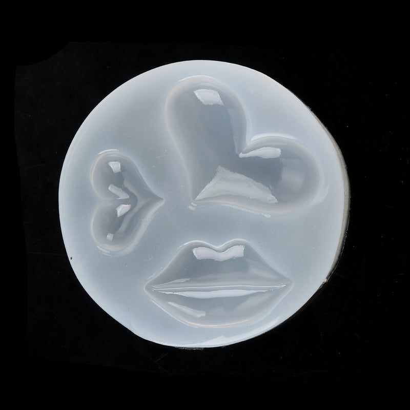 Love Resin Mold, Silicone Mold to make flat back cabochons, reusable, mold makes 3 shapes, tol1082