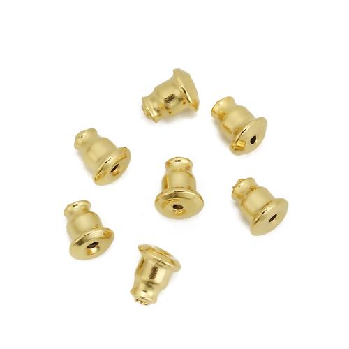 10 Gold Stainless Steel Earring Backs, 6mm, fin1109