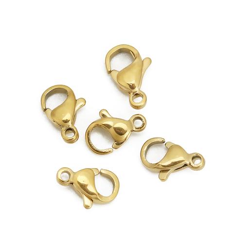 5 GOLD Stainless Steel Lobster Clasps Findings 10x7mm fcl0453